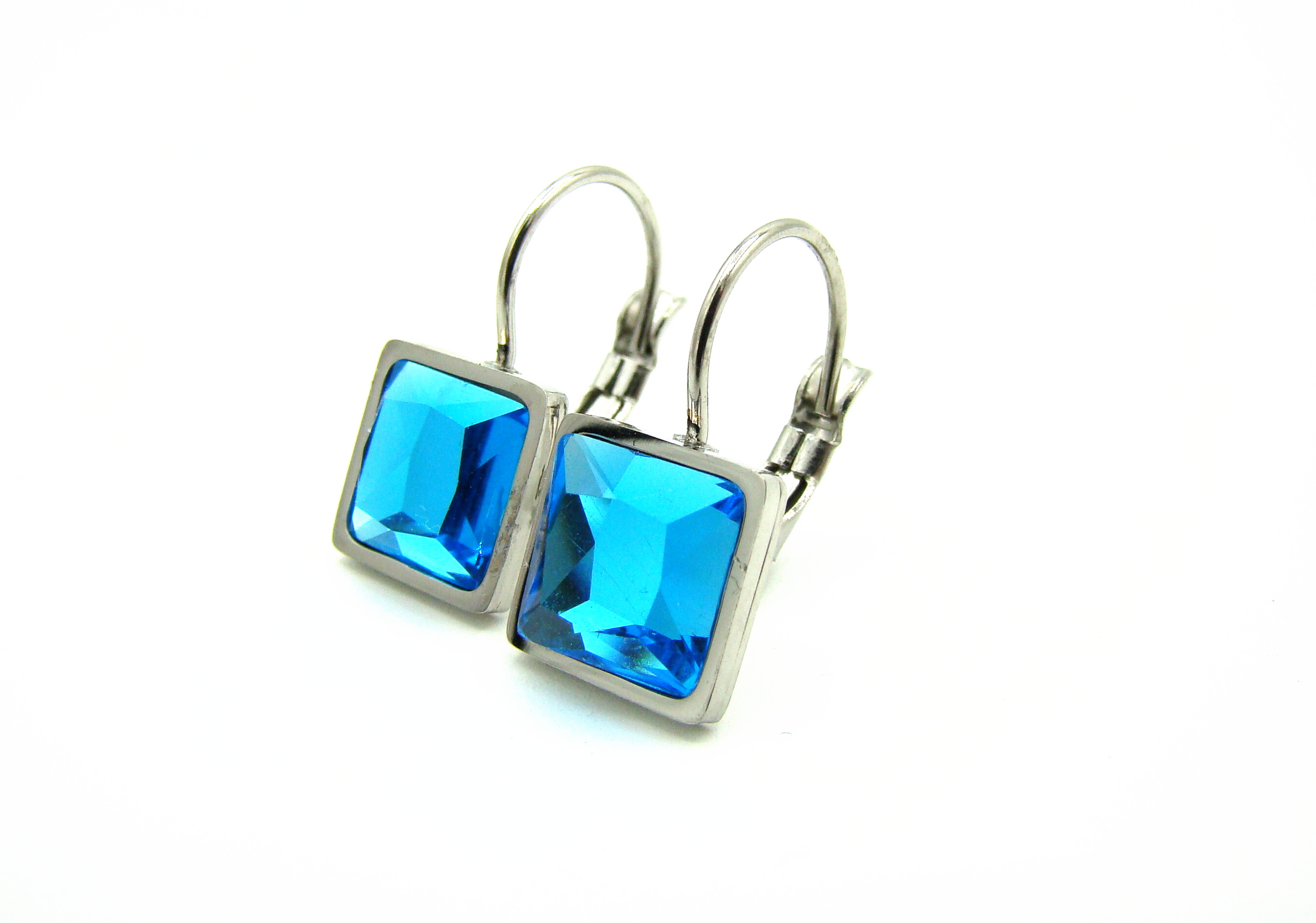 Levně Steel Jewelry náušnice z chirurgické oceli TYRKYSOVÉ dámské 231094