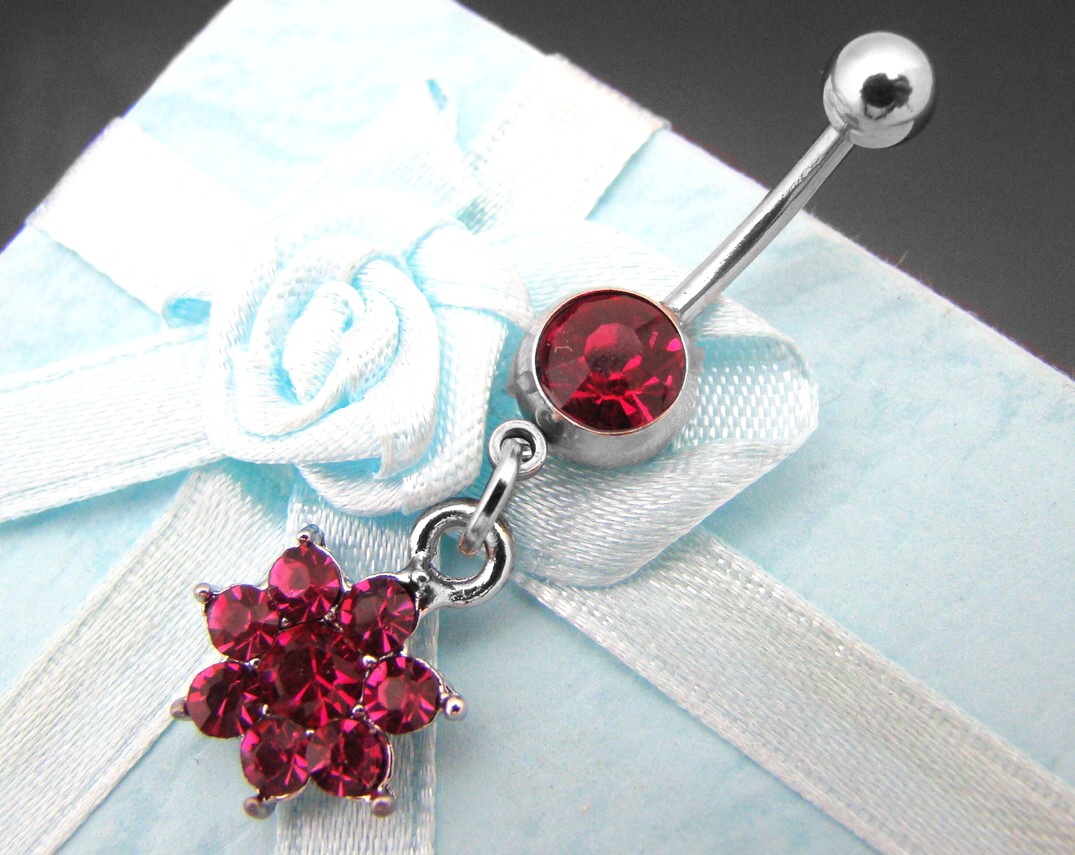 Levně Steel Jewelry Piercing růžová kytička z chirurgické oceli PR130135