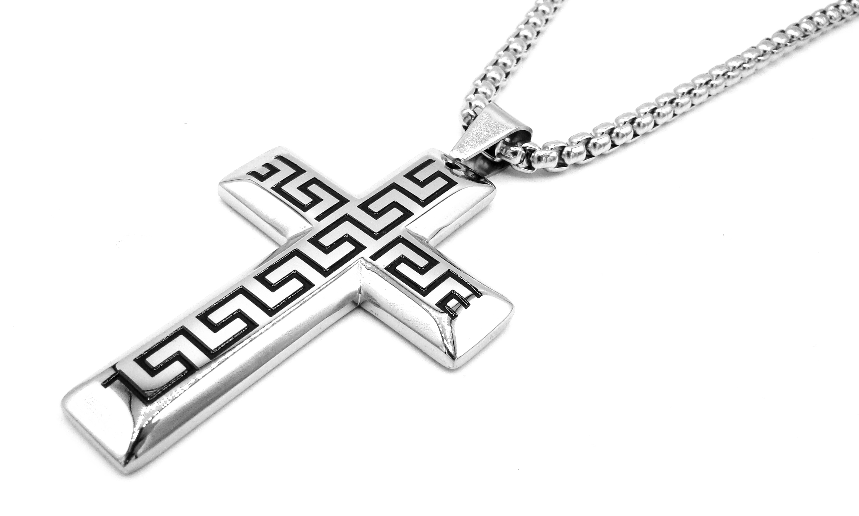 Levně Steel Jewelry řetízek s přívěskem KŘÍŽ Chirurgická ocel NH231114