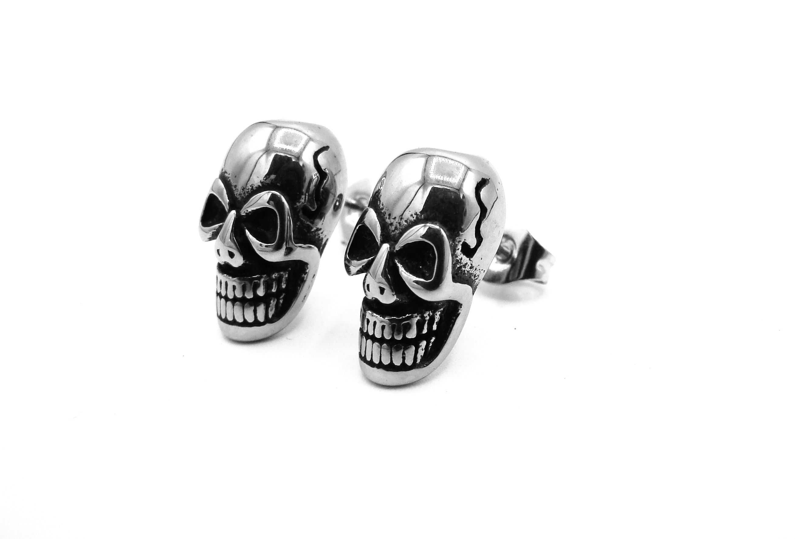 Levně Steel Jewelry náušnice LEBKY Chirurgická ocel NS231116