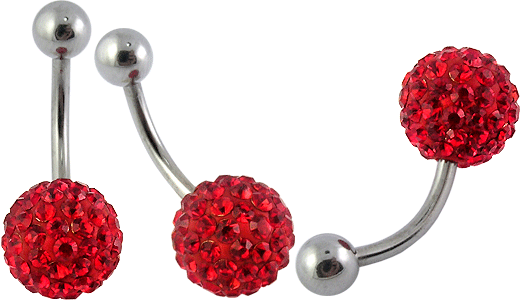 Levně Steel Jewelry Piercing červená kulička z chirurgické oceli PR121153