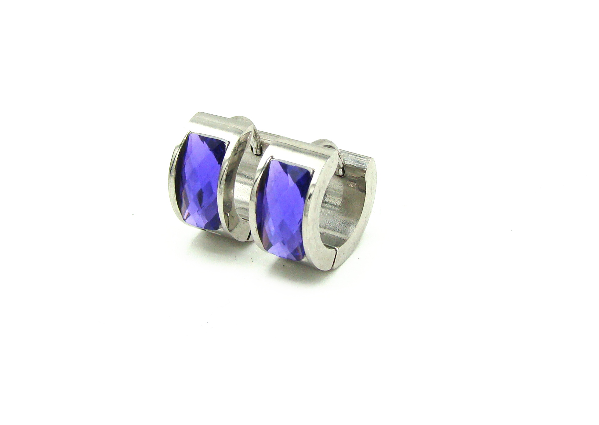 Steel Jewelry náušnice KROUŽKY FIALOVÉ Chirurgická ocel NS231182