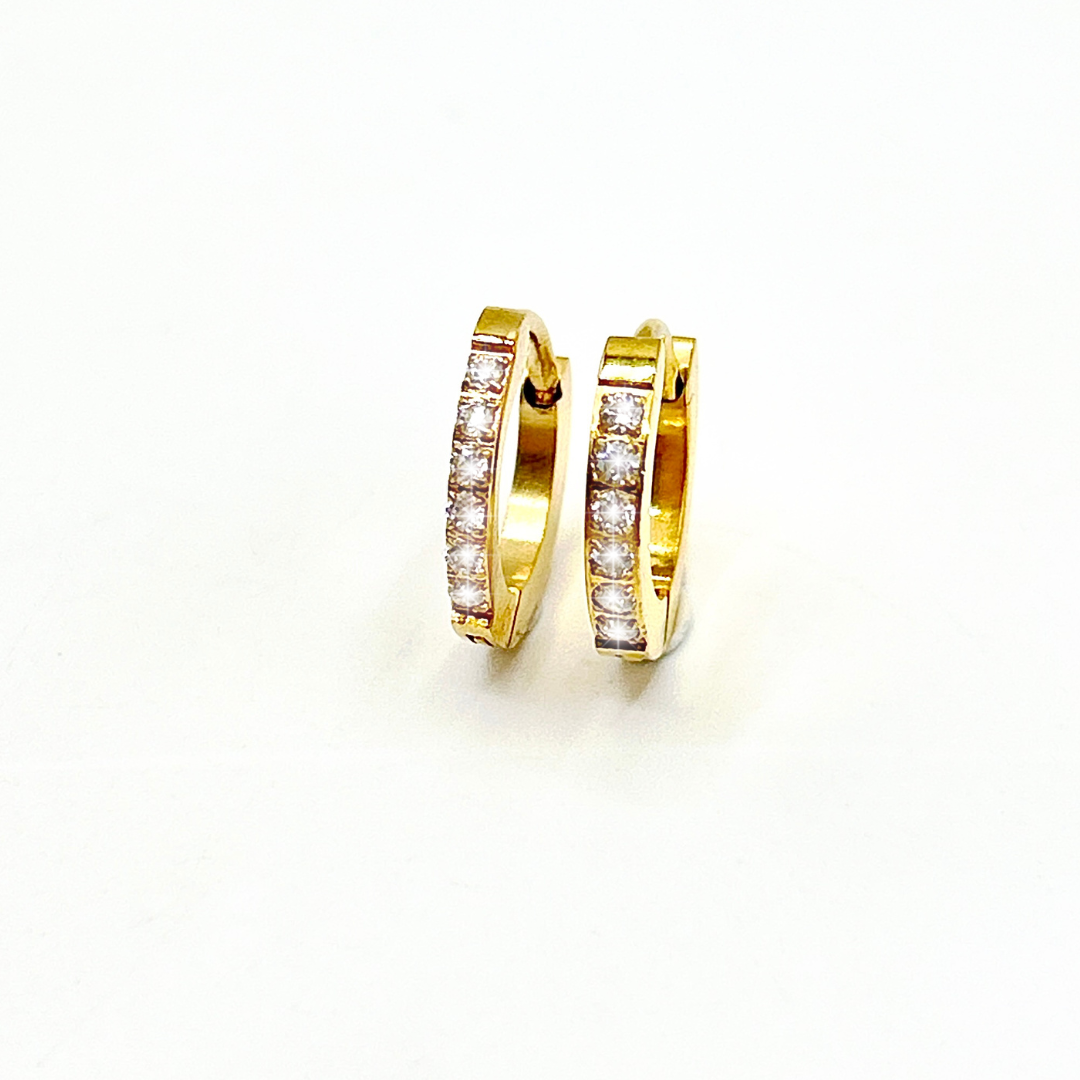 Steel Jewelry Náušnice KROUŽKY GOLD Chirurgická ocel NS231191