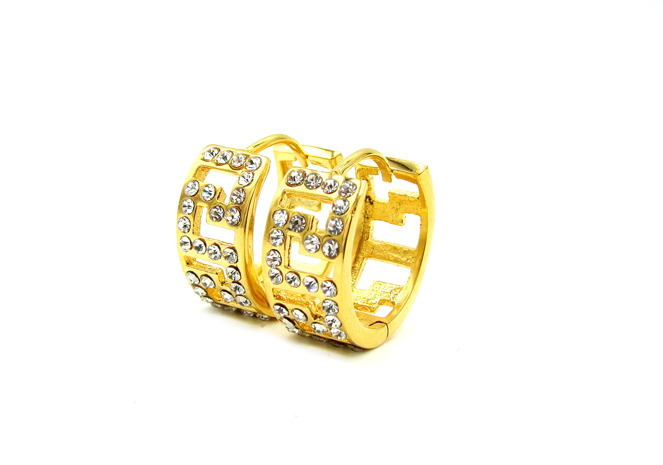 Steel Jewelry Náušnice KRUHY GOLD Chirurgická ocel NS231193