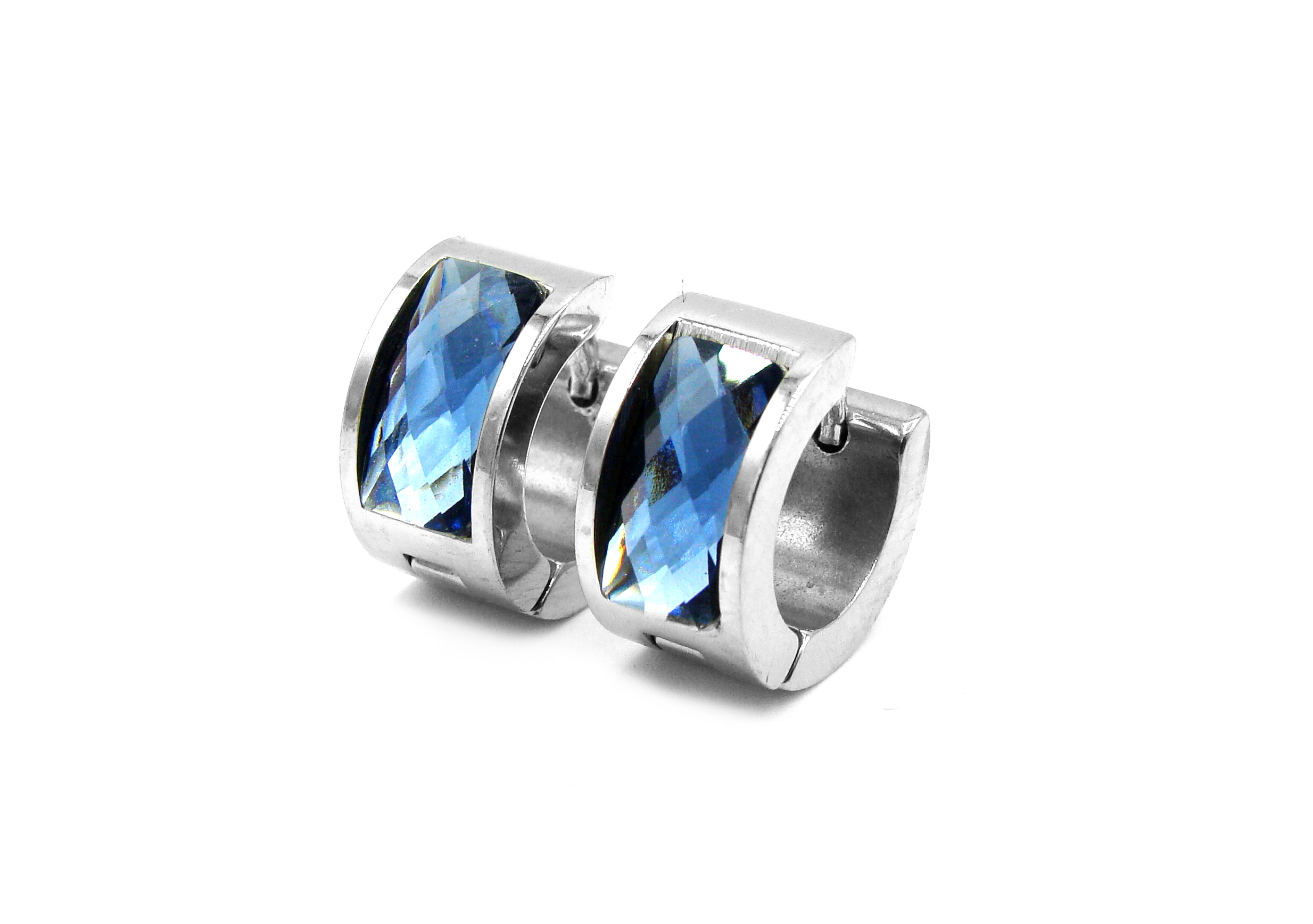 Steel Jewelry Náušnice KROUŽKY MODRÉ Chirurgická ocel NS231222