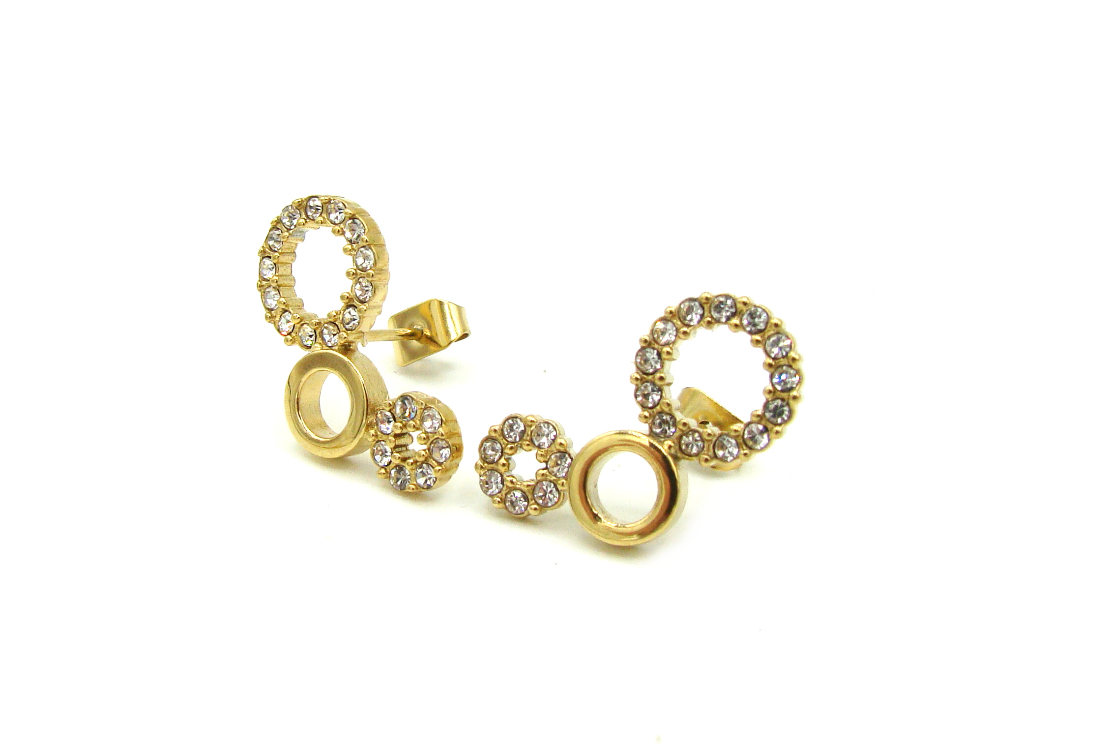 Levně Steel Jewelry Náušnice GOLD Chirurgická ocel NS231230