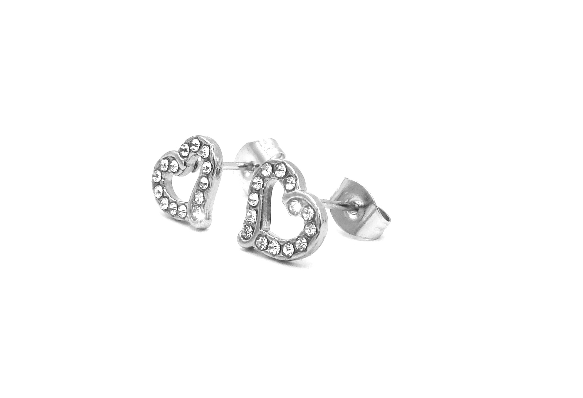 Levně Steel Jewelry Náušnice SRDCE Chirurgická ocel NS240117