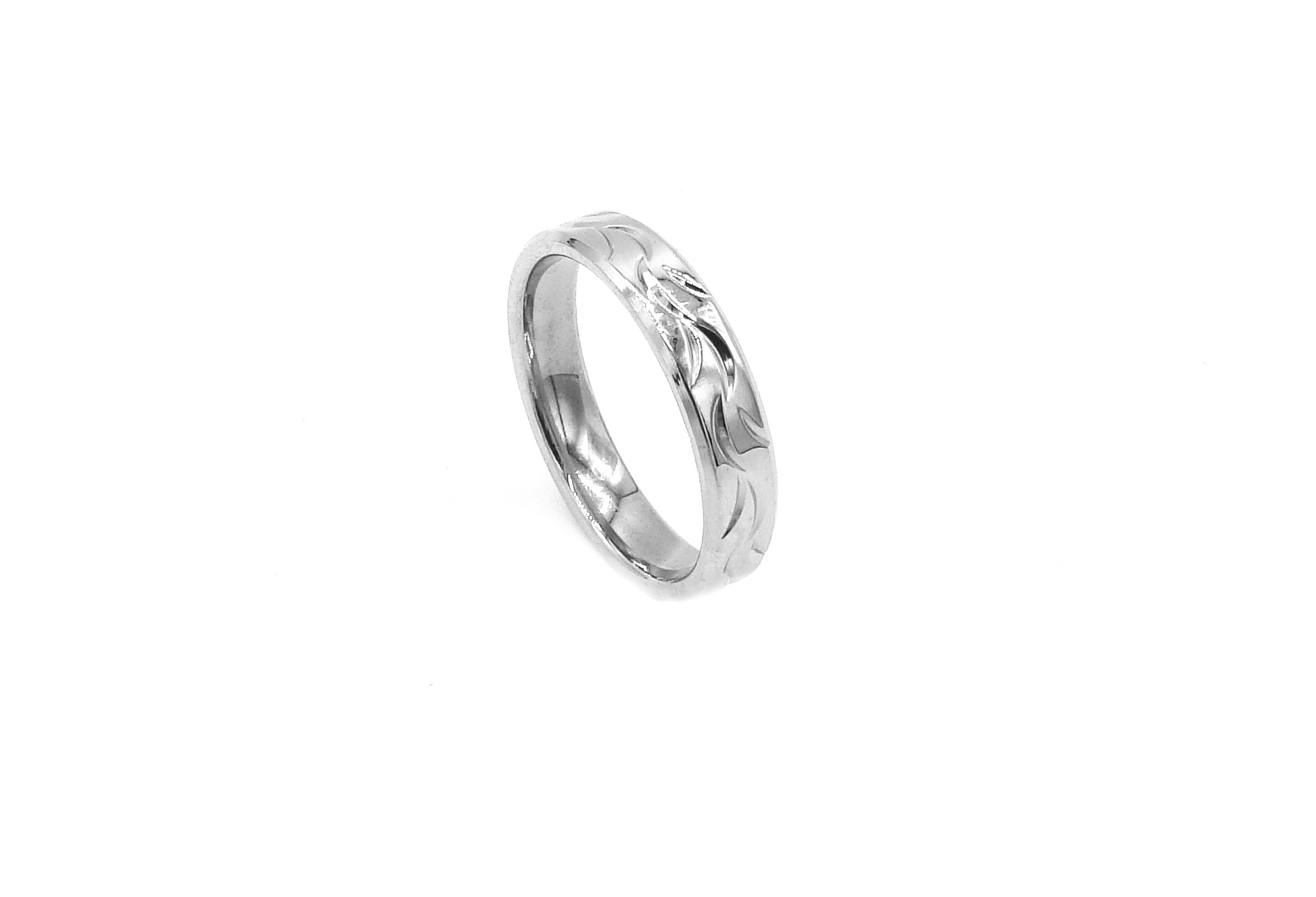 OcelovéŠperky1 Stříbrný unisex prsten z chirurgické oceli - vlnové rytí RI240140 Velikost: 6 (EU: 51,5 - 53,5)