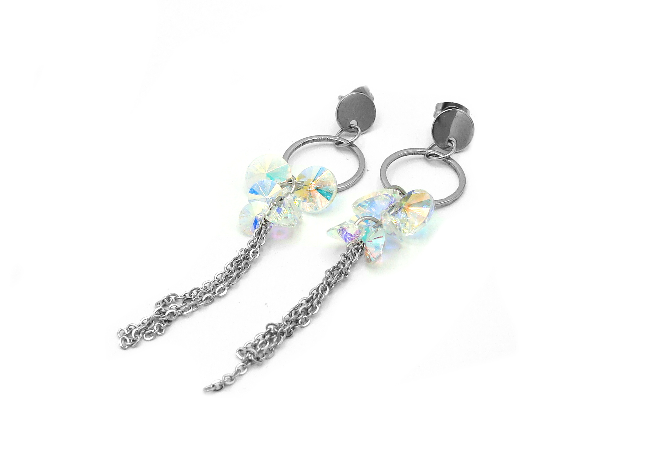 Levně Steel Jewelry Náušnice DÁMSKÉ DLOUHÉ z chirurgické oceli NS240169