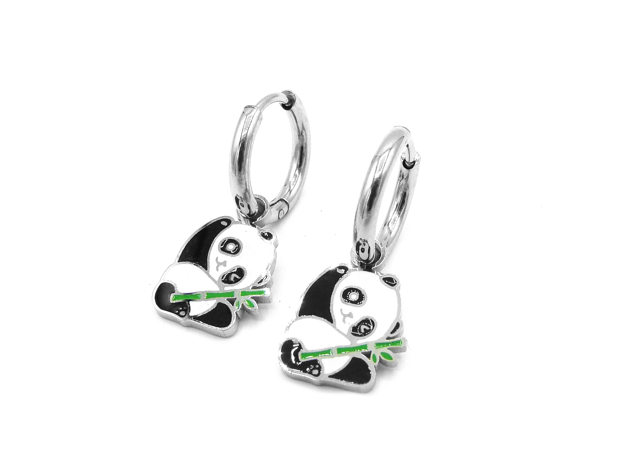 Levně Steel Jewelry Náušnice PANDY Chirurgická ocel NS240203