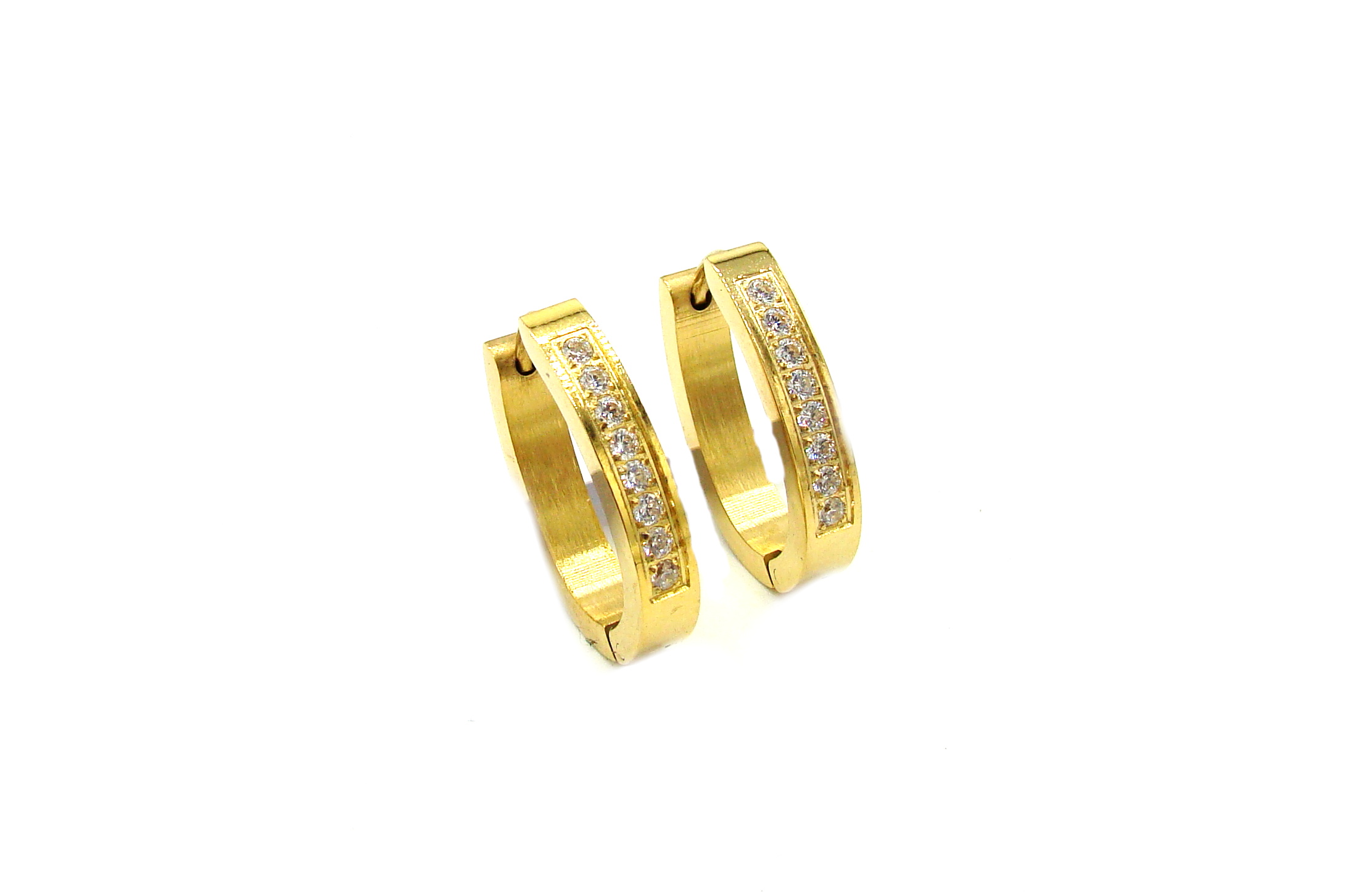 Levně Steel Jewelry áušnice OVÁLKY GOLD Chirurgická ocel NS240210