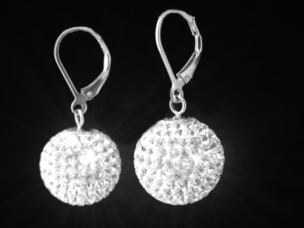 Steel Jewelry Náušnice krystalkové koule 20 mm z chirurgické oceli NS17201