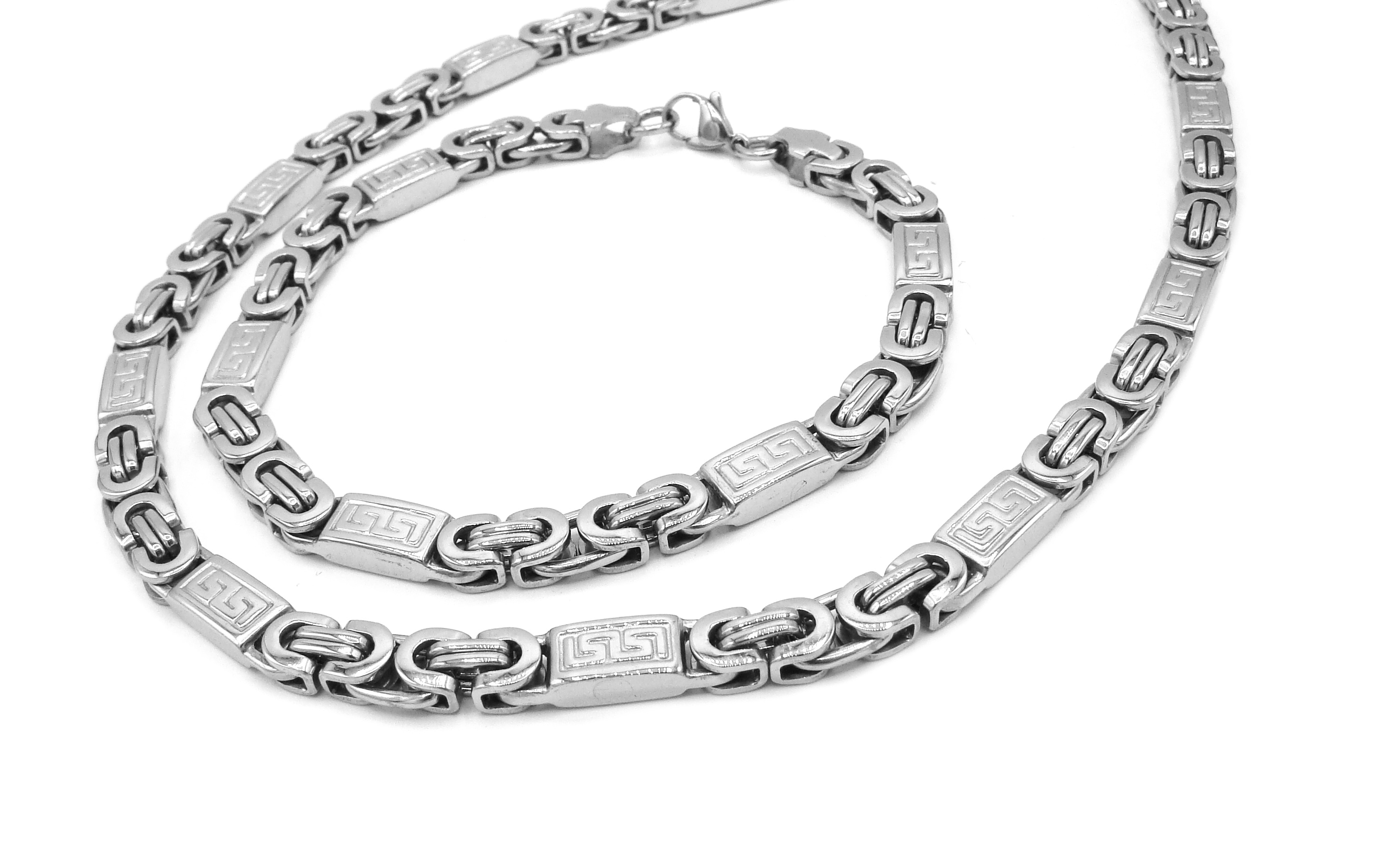 Steel Jewelry Souprava Řetízek Náramek Chirurgická ocel SET240218