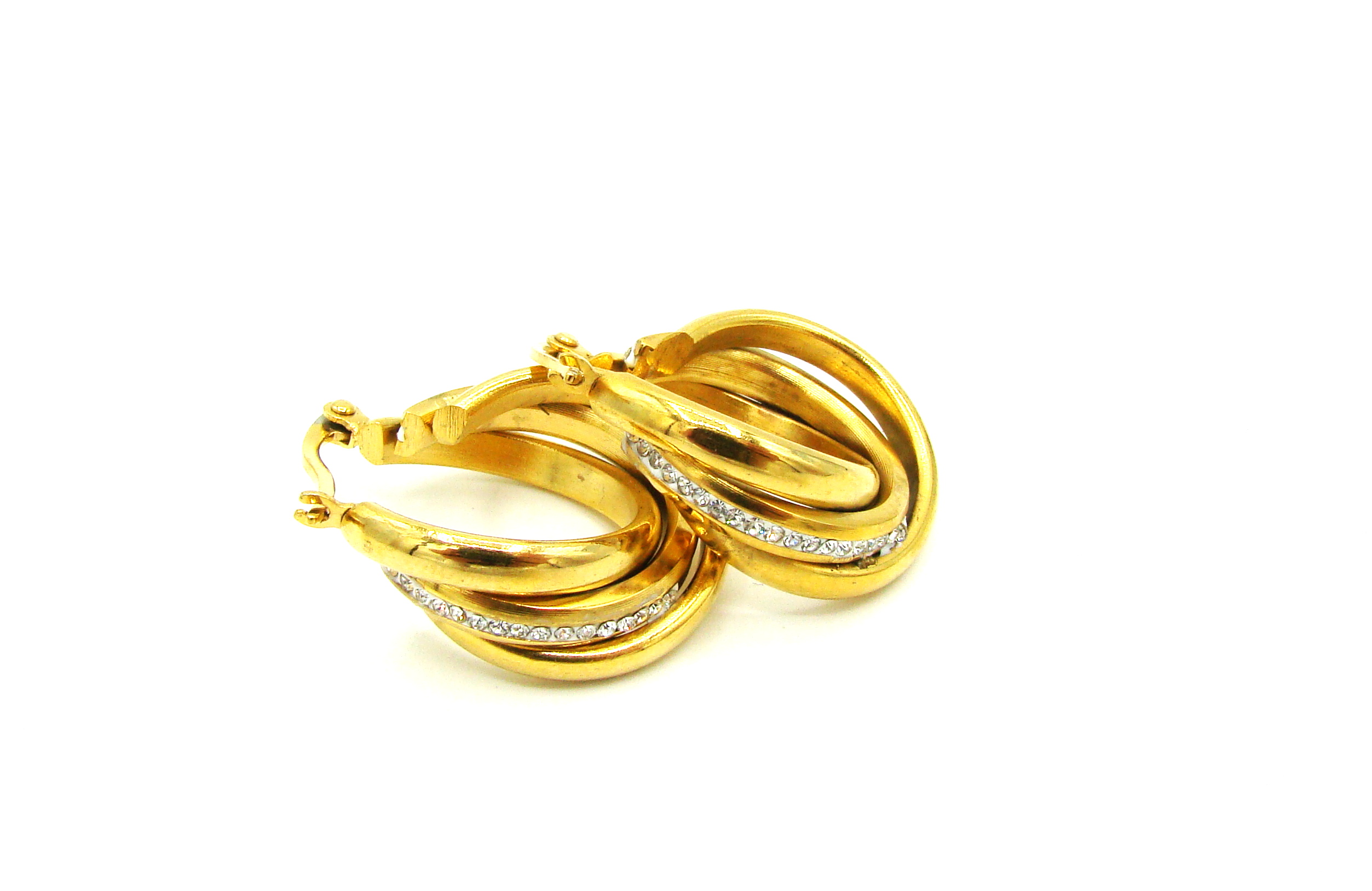 Levně Steel Jewelry Náušnice VISACÍ GOLD Chirurgická ocel NS240250