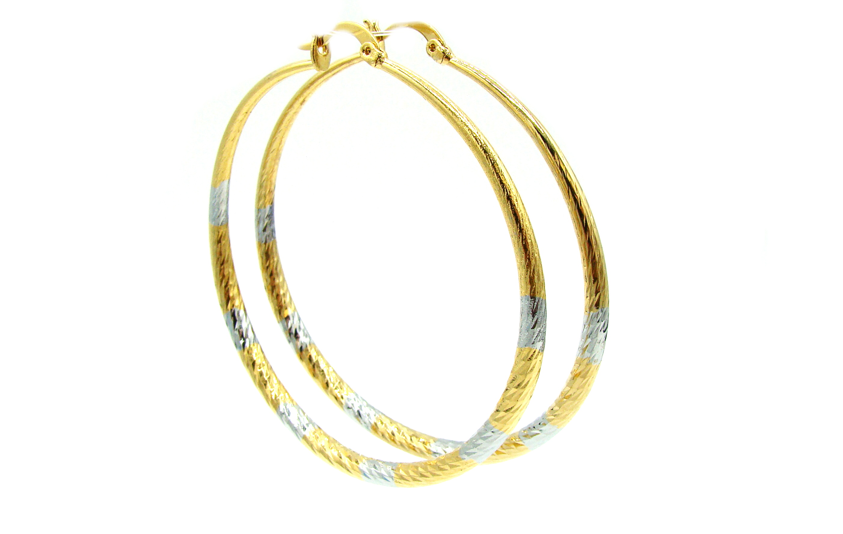 Steel Jewelry Náušnice KRUHY GOLD 60 mm Chirurgická ocel NS240256