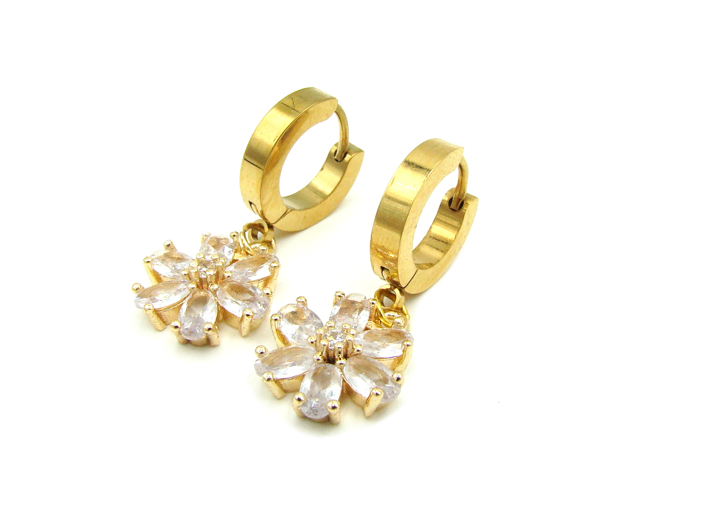 Levně Steel Jewelry Náušnice GOLD z chirurgické oceli Dámské NS240279