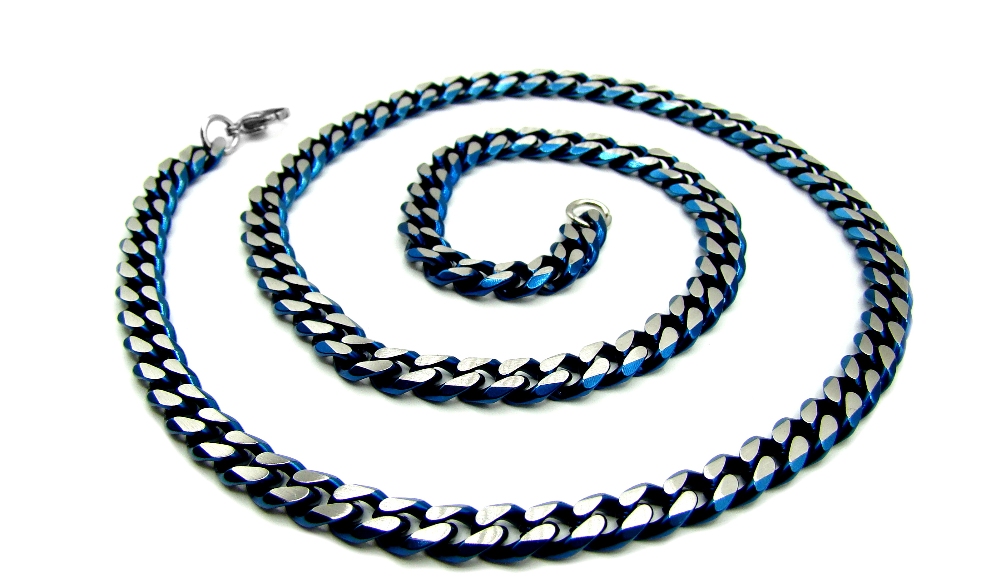 Levně Steel Jewelry Řetízek PÁNSKÝ Modrá kombinace z Chirurgické oceli NH250136