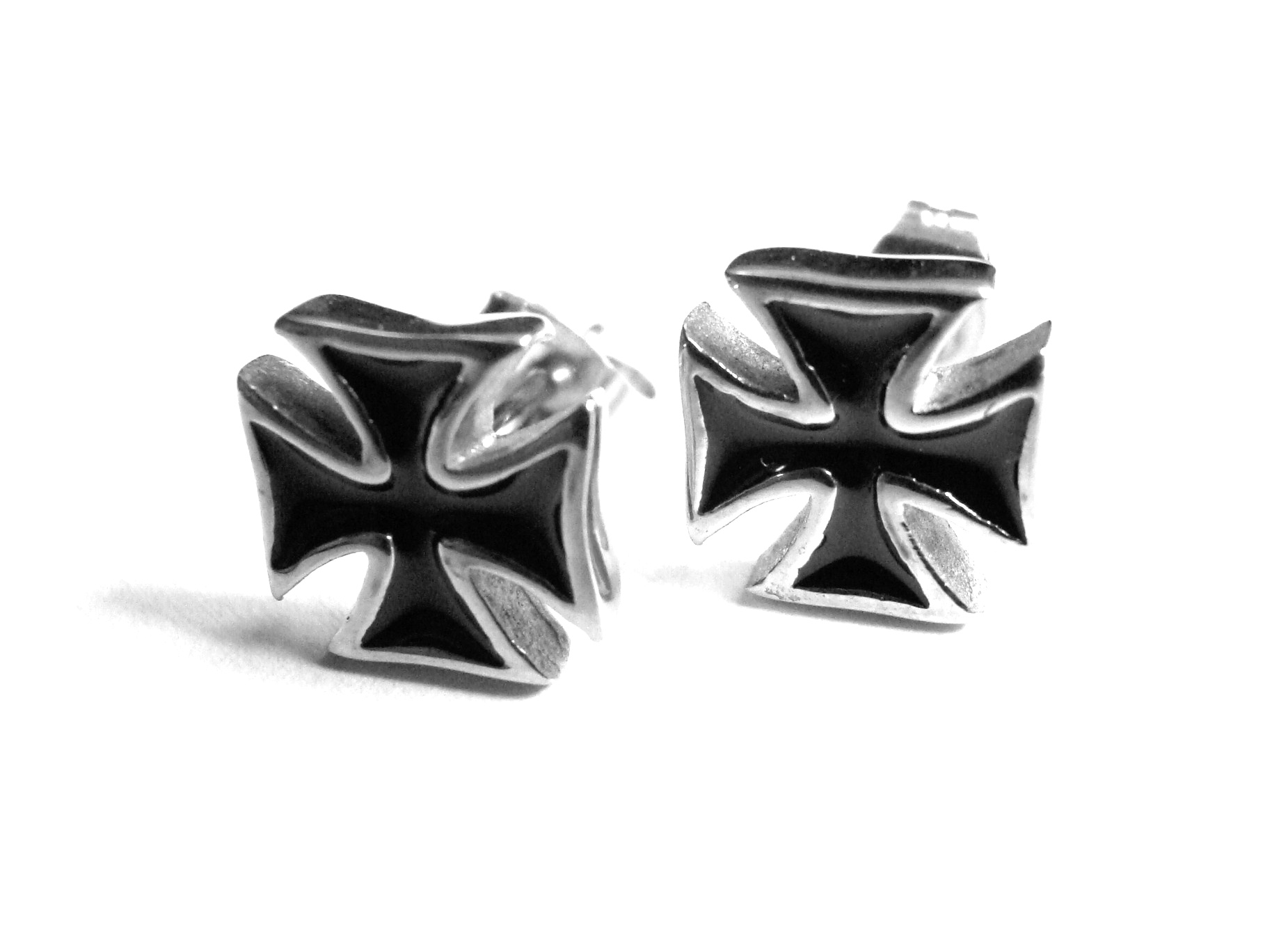 Steel Jewelry Náušnice maltézský kříž z chirurgické oceli NS500424