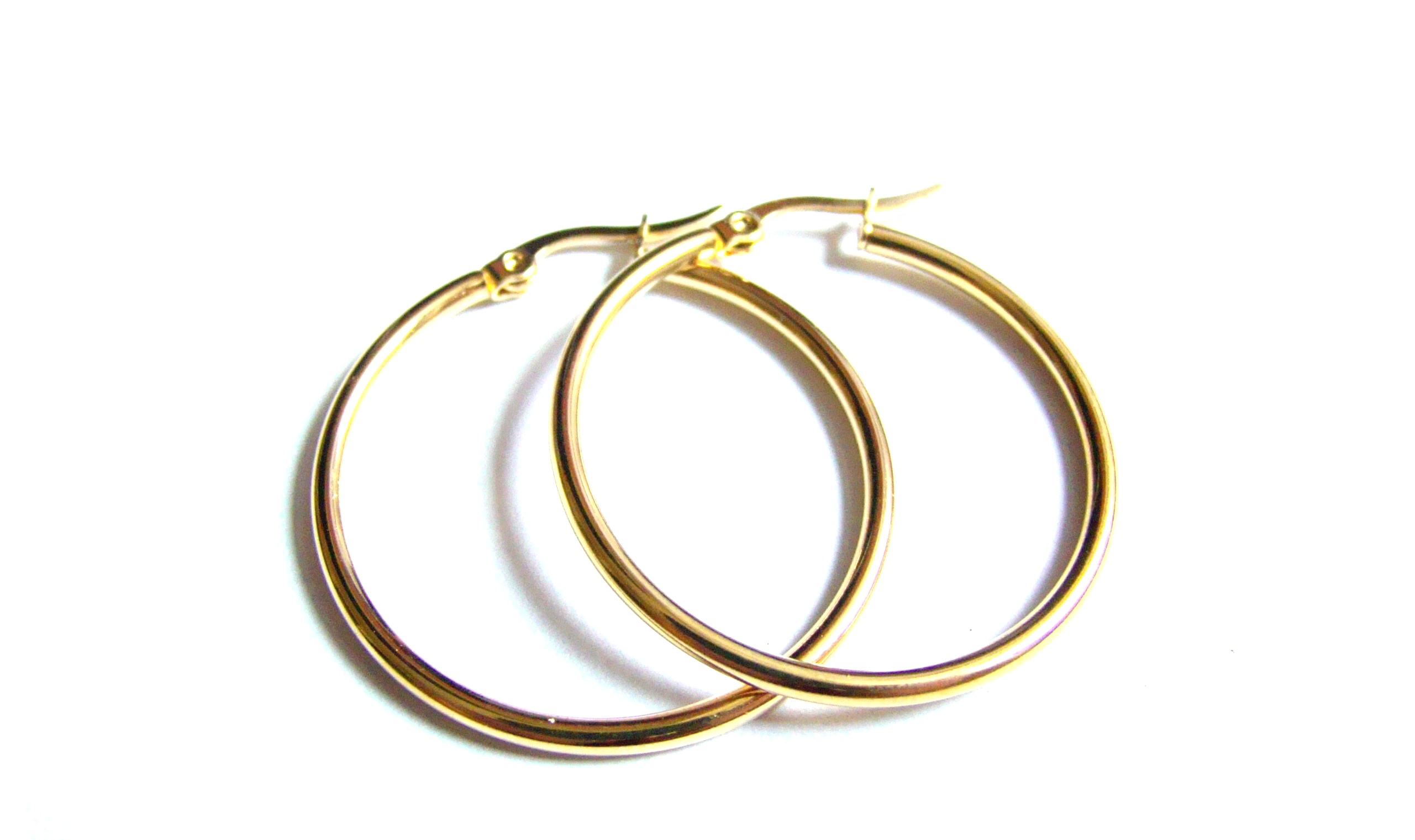 Steel Jewelry Náušnice kruhy 30 mm gold NS171102