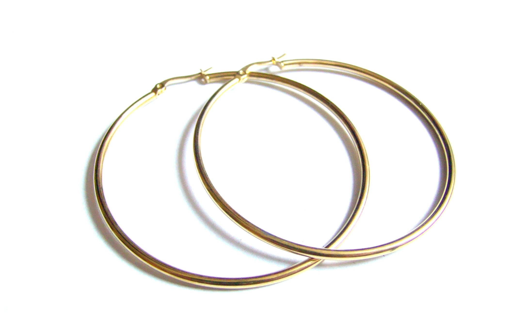 Steel Jewelry Náušnice kruhy 55 mm gold z chirurgické oceli NS171104
