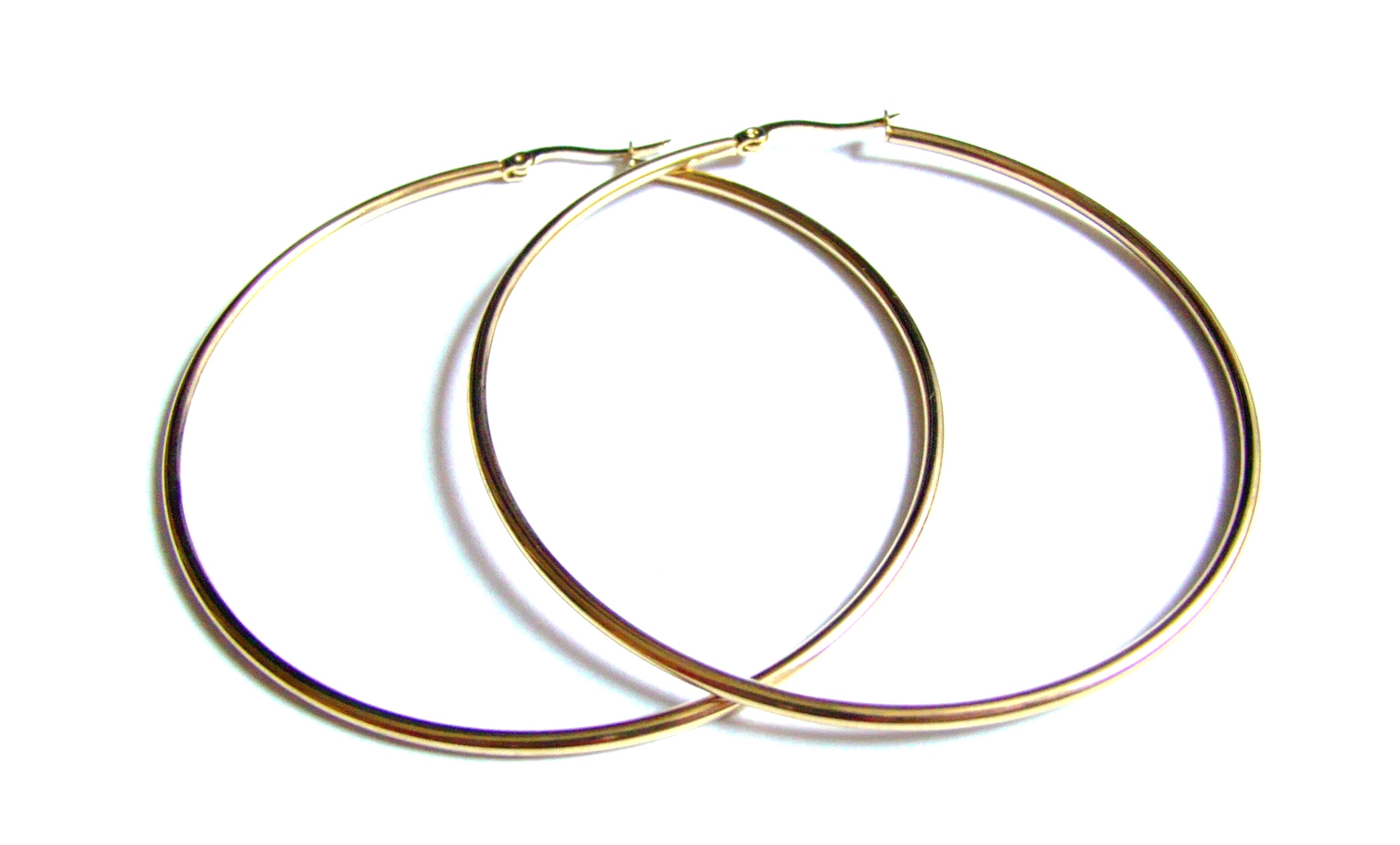 Steel Jewelry Náušnice kruhy gold 65 mm z chirurgické oceli NS171105