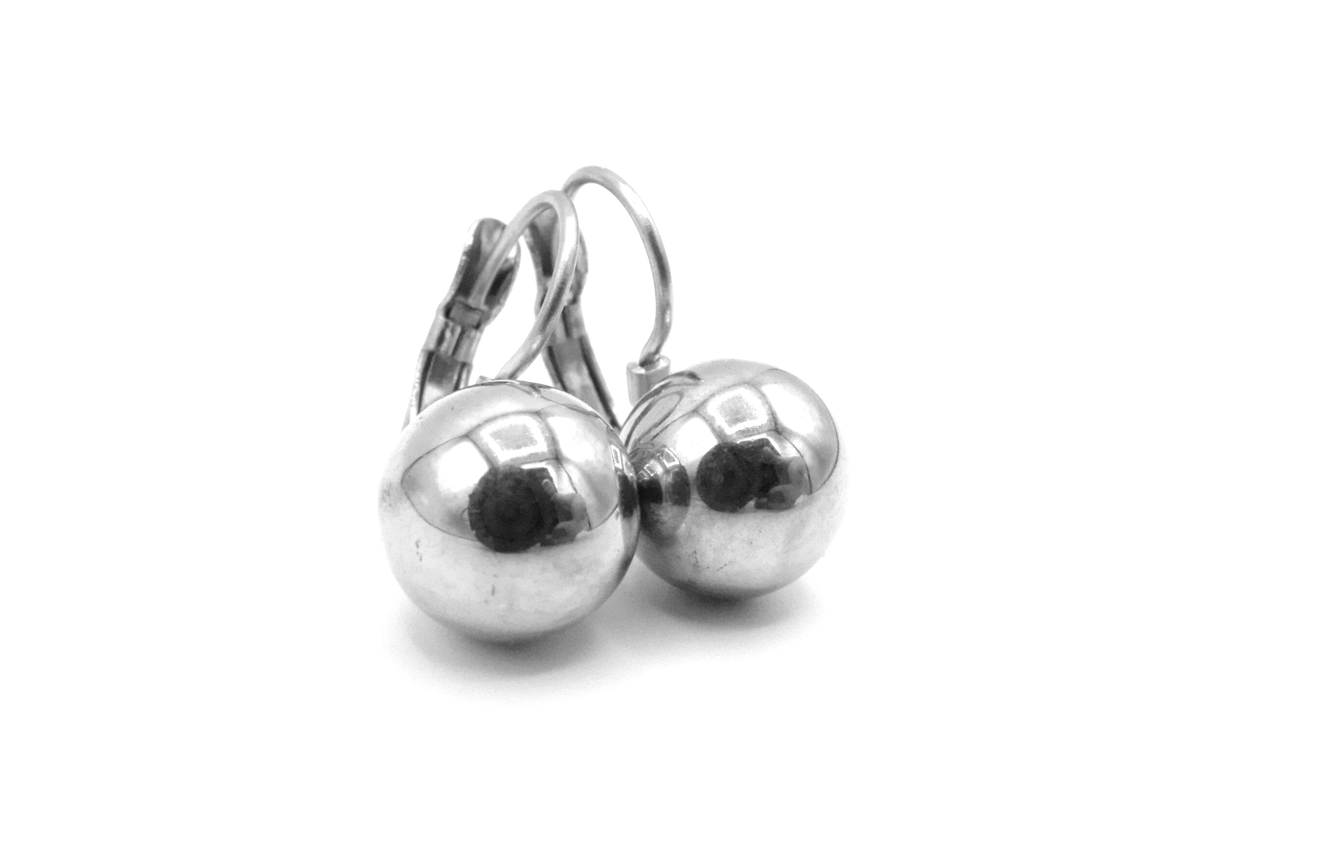 Steel Jewelry Náušnice koule 12 mm z chirurgické oceli NS110701