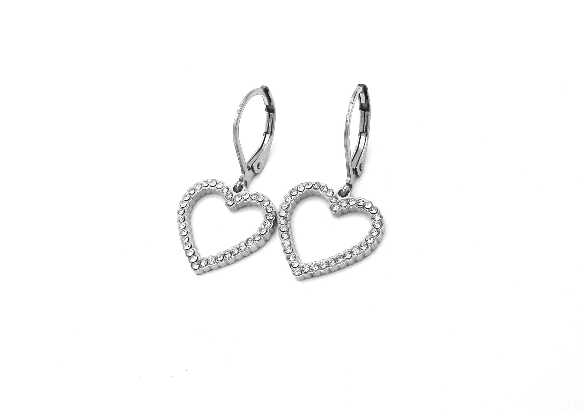 Steel Jewelry Náušnice srdce z chirurgické oceli NS090261
