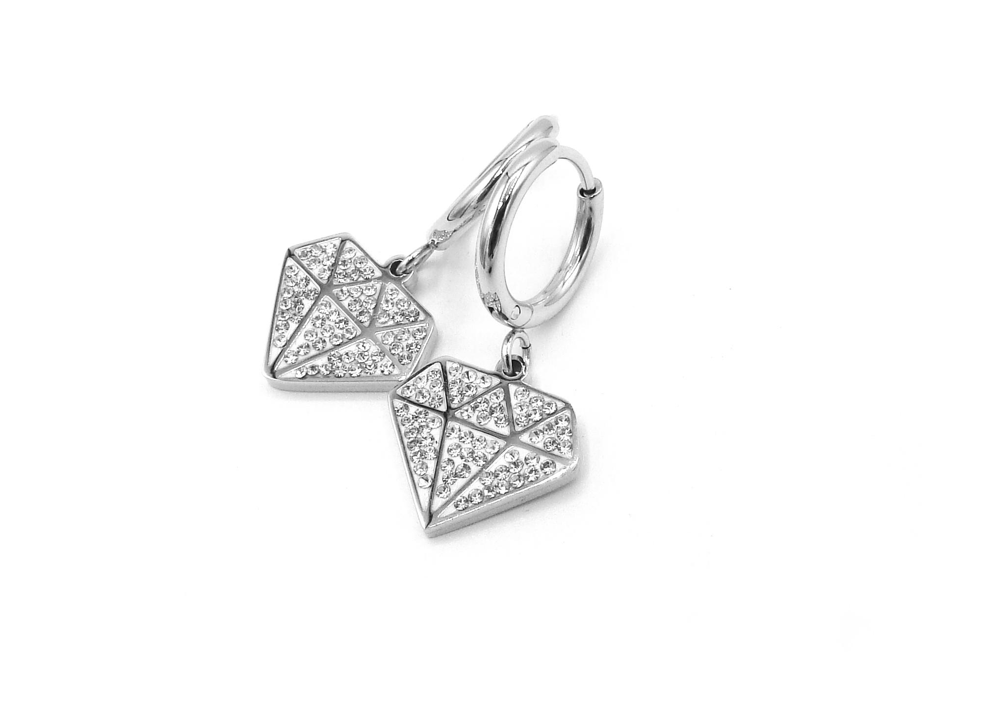 Steel Jewelry Náušnice diamant z chirurgické oceli NS 090404