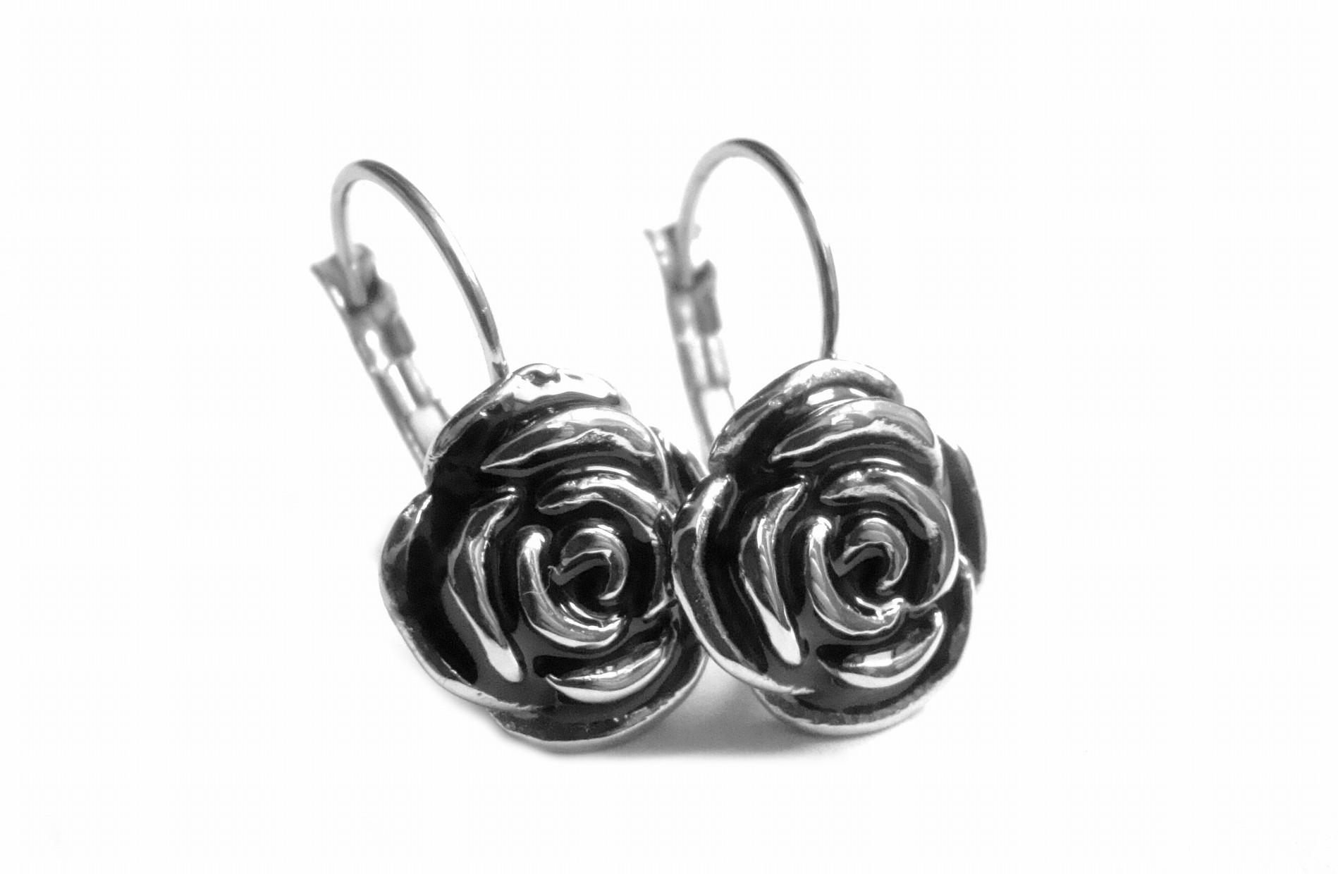 Steel Jewelry Náušnice růže z chirurgické oceli NS090405