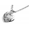 náhrdelník - chirurgická ocel - srdce s křišťálky - 090232