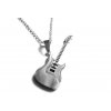 řetízek s přívěskem - chirurgická ocel - kytara