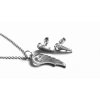 souprava - řetízek, přívěsek a náušnice - andělská křídla - chirurgická ocel