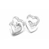 náušnice z chirurgické oceli dvojité srdce