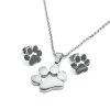 souprava - řetízek a náušnice - tlapky - chirurgická ocel - dámský