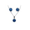souprava náhrdelník náušnice z chirurgické oceli dámská souprava set modrá z chirurgické oceli