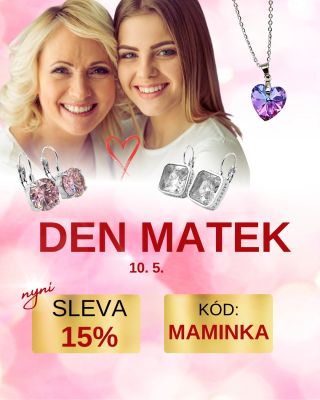 🌸 Oslav Den matek s námi! 🌸 Chceš udělat své mamince radost? 🎁 Získej 15% slevu na všechny naše šperky z chirurgické oceli...