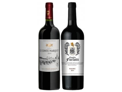 Bordeaux Saint Emilion Grand Cru a butikový Malbec z Argentiny dárek pro muže OceněnáVína CZ (1)