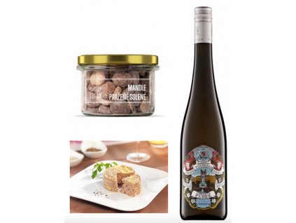 Královský Ryzlink, kachní rillet s 20% foie gras a extra velké mandle OceněnáVína CZ