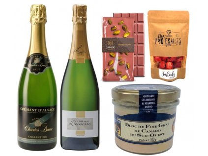 Luxusní bublinky Champagne a Crémant, bloc de foie gras, sušené jahody a ruby čokoláda OceněnáVína CZ