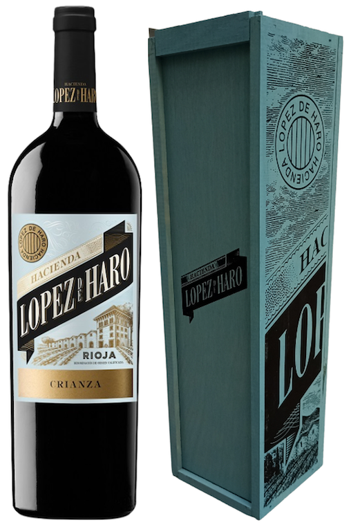 Dárkové balení Magnum Crianza 2019, Hacienda Lopez de Haro, Rioja, 1,5 litru