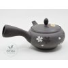 Konvicka Kyusu cerna s kvetinami Tokoname1 02