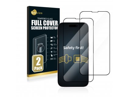 2x tvrzené sklo Savvies Xtreme Glass 3D Full Cover pro iPhone 14 Pro (černé) 990344