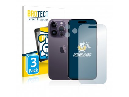 3x fólie z tvrzeného skla BROTECT AirGlass pro Apple iPhone 14 Pro (displej+kamera) 3845794