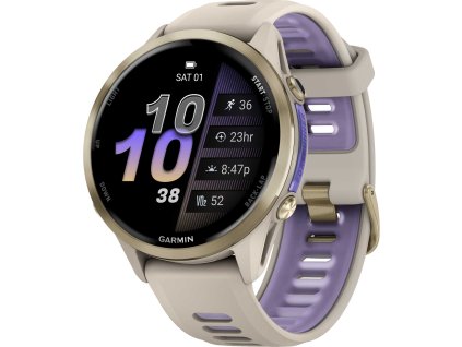 garmin forerunner 970 gps smartwatch frenchgrey softgold titanium 06 1876963