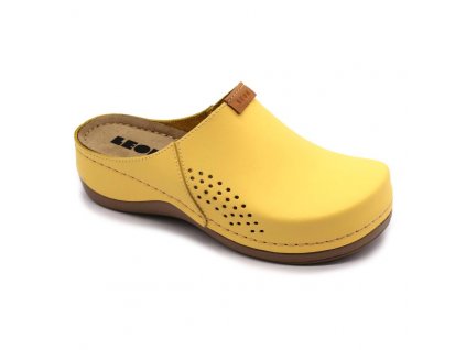 Leon 930 Dámská kožená uzavřená obuv - Žlutá (Velikost 42)