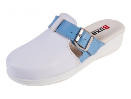 Dámská zdravotní obuv MED20 bílá se světle modrým páskem přes nárt (Velikost 42)