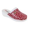 Dámská zdravotní obuv MED10 červená s bílým puntíkem (Velikost 42)