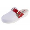 Dámská zdravotní obuv MED20 bílá s červeným páskem přes nárt (Velikost 42)