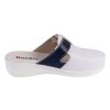 Dámská zdravotní obuv MED20 bílá s tmavě modrým páskem přes nárt (Velikost 42)