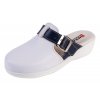 Dámská zdravotní obuv MED20 bílá s tmavě modrým páskem přes nárt (Velikost 42)